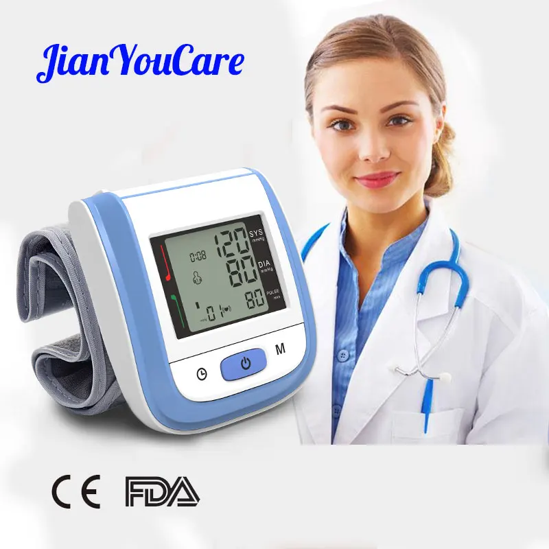 JianYouCare Portable Medical Wrist Automatic Blood Pressure Monitor sphygmomanometer Tensiometer Heart Rate Pulse Mete Tonometer