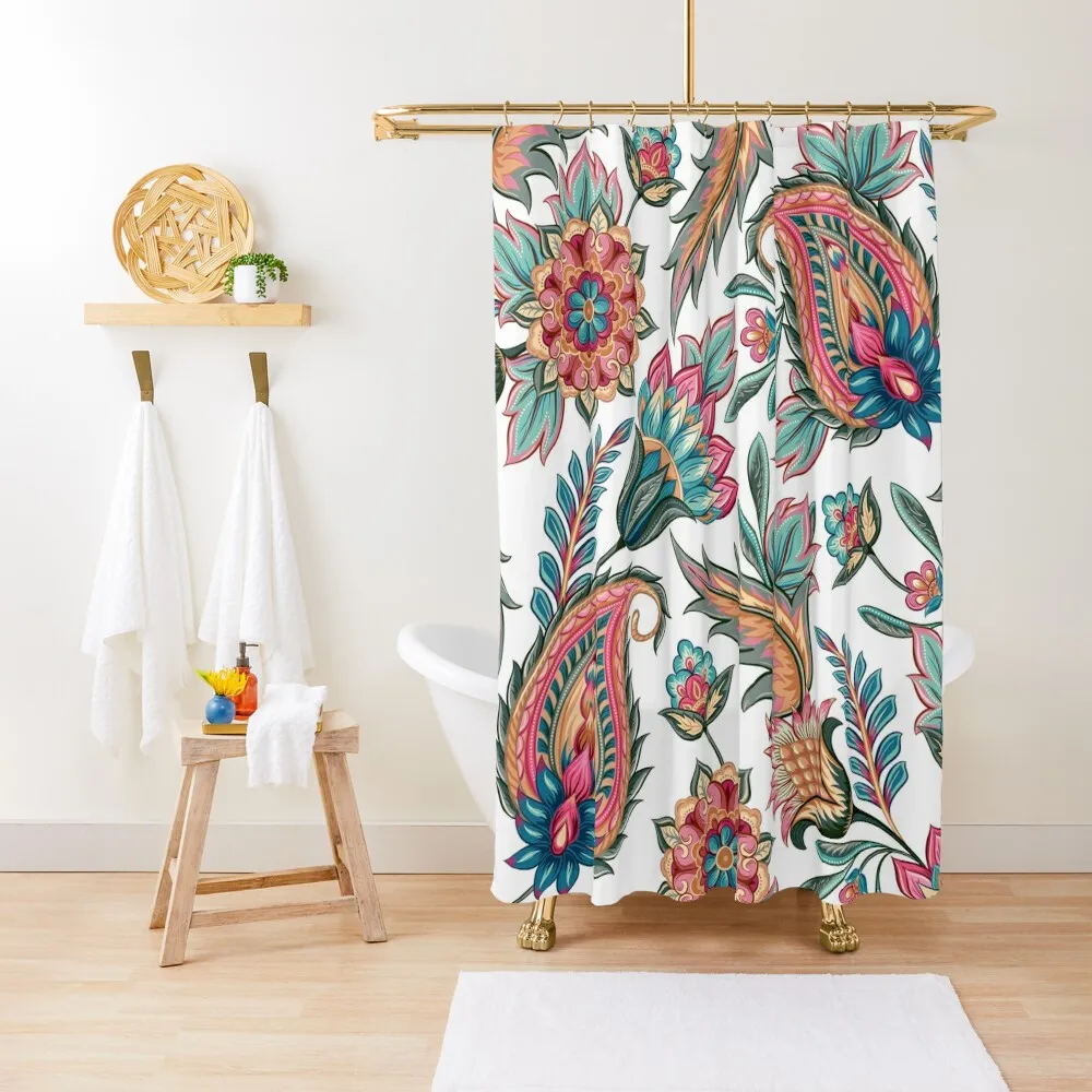 

Colorful Paisley design Shower Curtain Anime Bathroom Waterproof Bath And Anti-Mold Shower Bathroom Curtain
