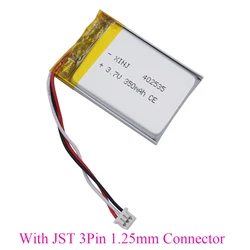 3.7V 350mAh 1.29Wh Li-Polymer Replacement Li Lipo Rechargeable Battery JST 3Pin 1.25mm NTC Thermistor 402535 For GPS Camera LED
