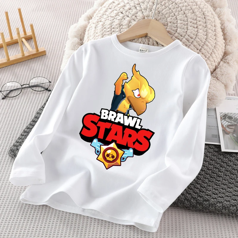 Anime Cartoon Children Long Sleeved T-shirt Boys Girls Winter Warm Tops Cute Kids Crew Neck Pullover Casual Child Clothes Gifts