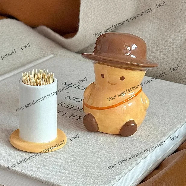 Toothpick tube household cotton swab box high-value cartoon creative peanut ornament high-end toothpick dental floss box