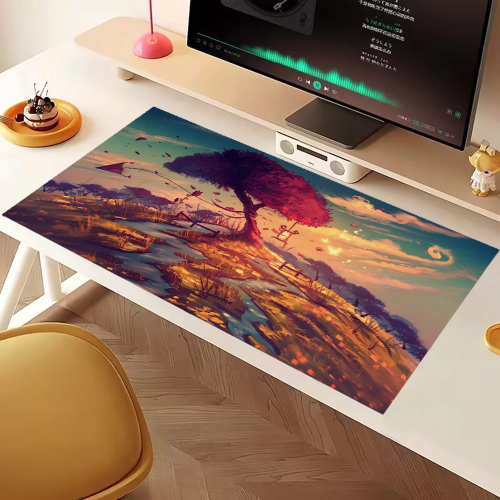 

Abstract Ink Landscape Keyboard Mat Mouse Gaming Pc Accessories Mousepad Gamer Pad on the Table Deskmat Mausepad Mats Cabinet