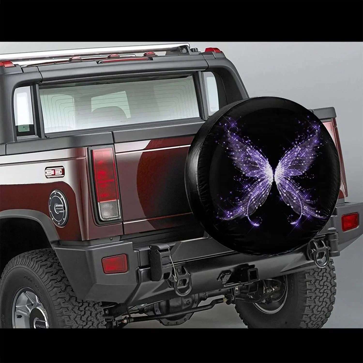 Delerain Purple Butterfly Spare Tire Covers Waterproof Dust-Proof Spare Wheel Cover Universal Fit for , Trailer, RV, SUV, Tr