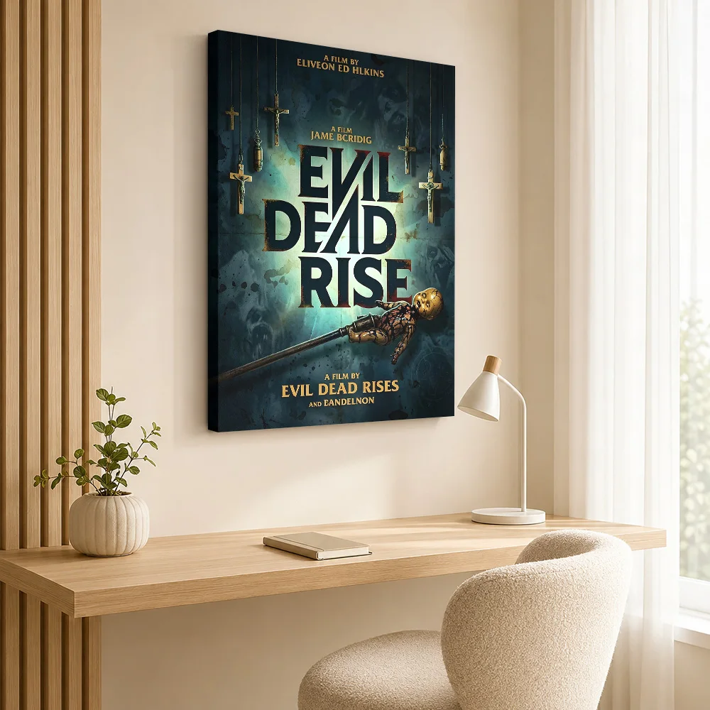 Evil Dead Rise Horror Movie Canvas Print Poster Customized Vintage Movie Canvas Wall Art for Bedroom Decor Gift for Collectors