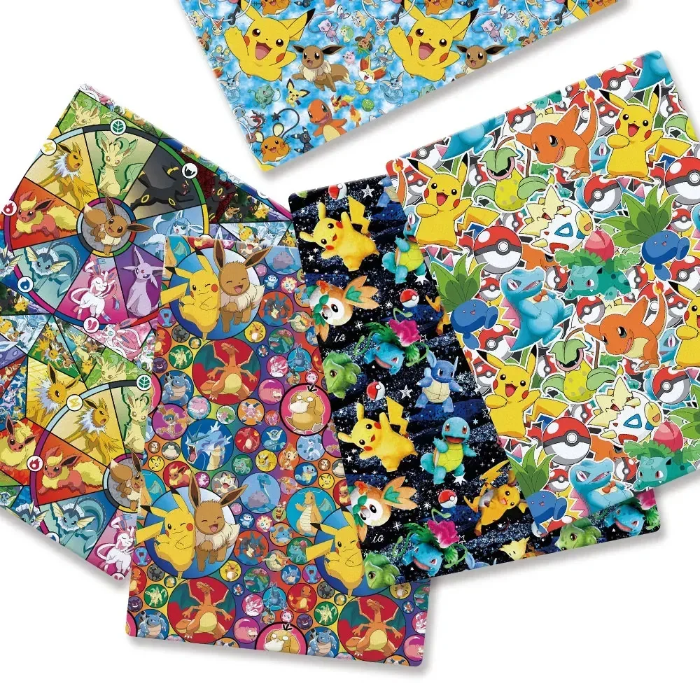 

Pokemon Cartoon Fabric140*50cm Handmade Sewing Patchwork Quilting Baby Dress Home Sheet Printed Fabric Fabric Sewing Kids