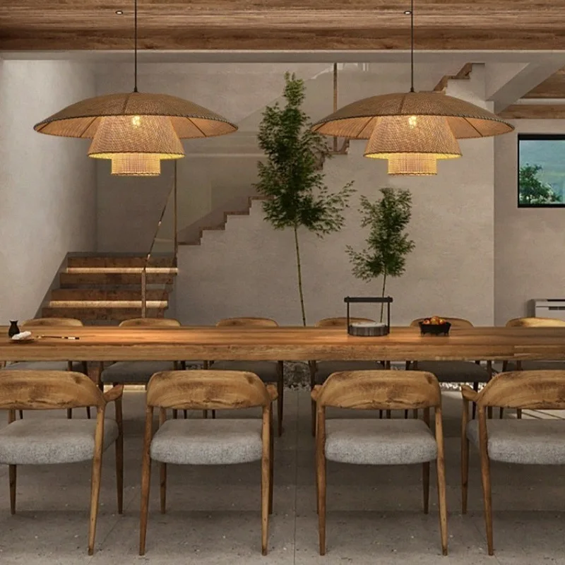 

restaurant retro hotel bar living room lamp homestay zen tea room courtyard handmade rattan art lamp