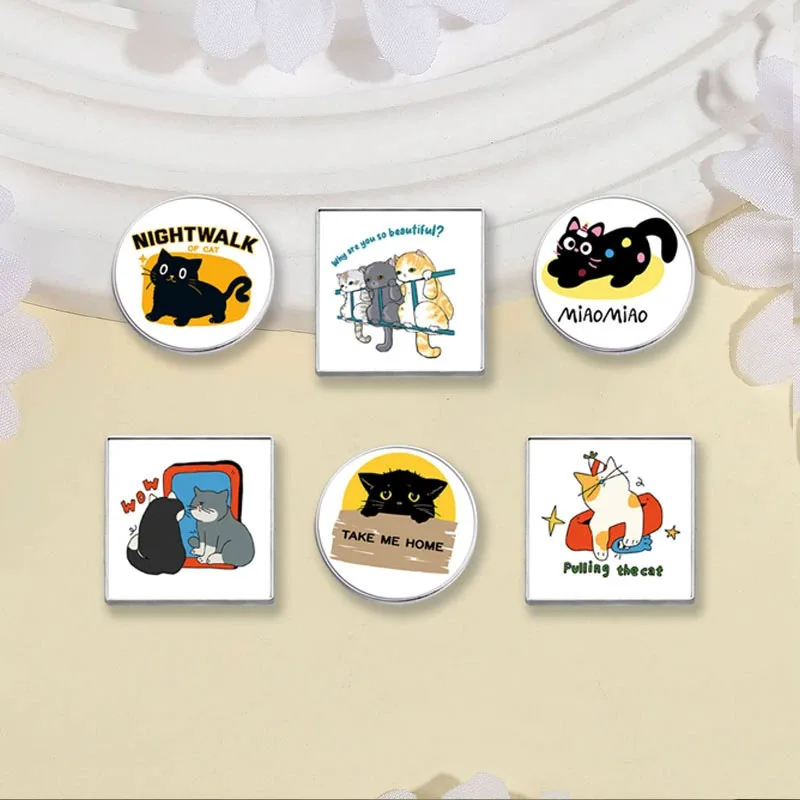 Cartoon Cat Collection Series Enamel Pins Funny Cute Kitten Brooches Lapel Badge Decorative Brooches Animal Jewelry Gift Friends