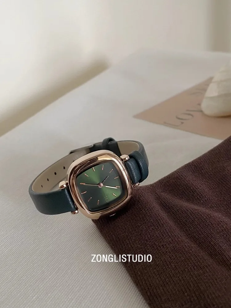2025 New Women Quartz Watch Fashionable Square Leather Casual Minimalist Style Rose Gold Watch Girls for Watch