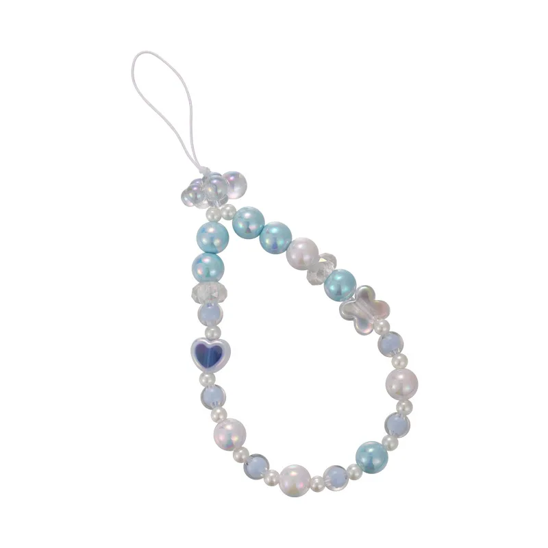 Beaded Pendant Y2K Mobile Phone Charms Heart Cellphone Chain Clouds Stars Phone Strap Korean Anti Lost Phone Lanyard view 5