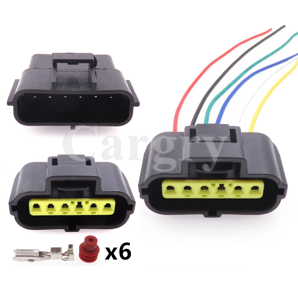 1 Set 6P AC Assembly Automobile Gasoline Pump Wire Harness Socket 184060-1 Car Petrol Pump Waterproof PCB Connector For Mazda