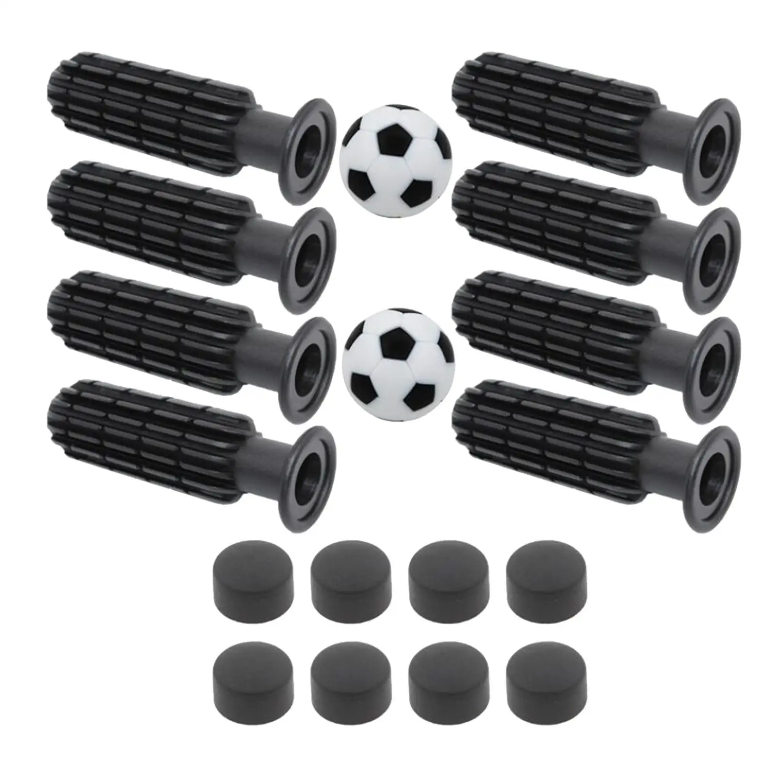 8 Pieces Table Football Handles Lightweight Parts with 2 Small Soccer Balls