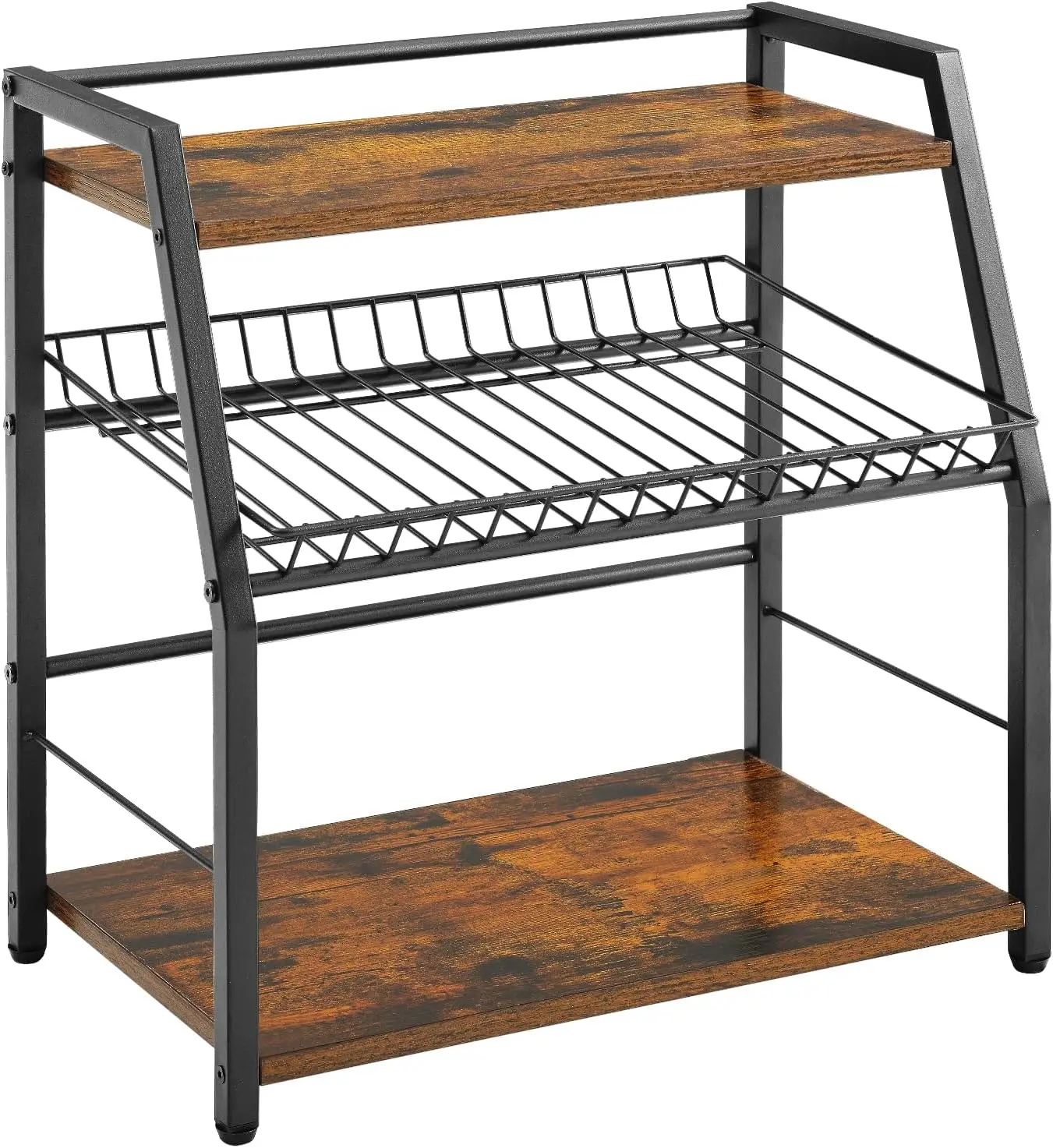 

Kitchen Countertop Organizer, Snack Organizer Candy Display Stand Coffee Station Organizer, 3 Tier Wooden Counter Storag