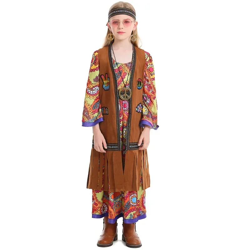 

Children 60s Vintage Disco Hippie Cosplay Costume