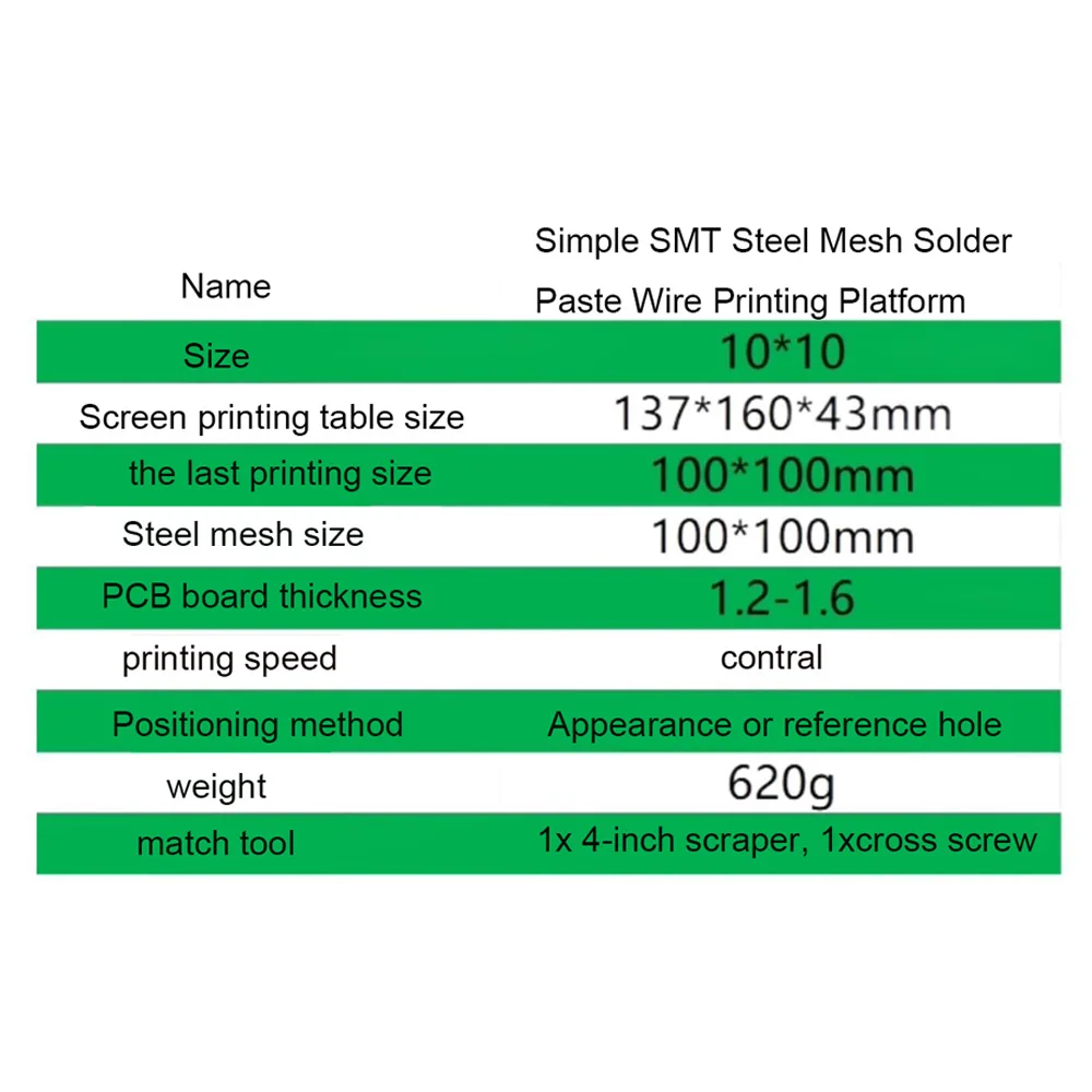 100mm or 150mm PCB Steel Printing Table Steel SMT Manual Small and Micro Screen Printing Machine