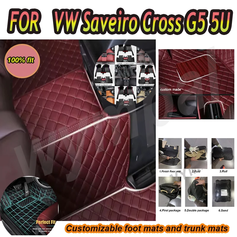 

LUXURY Leather Car Floor Mat For VW Saveiro Cross G5 5U 2009~2017 Protect Your Vehicle's Interior Accessor
