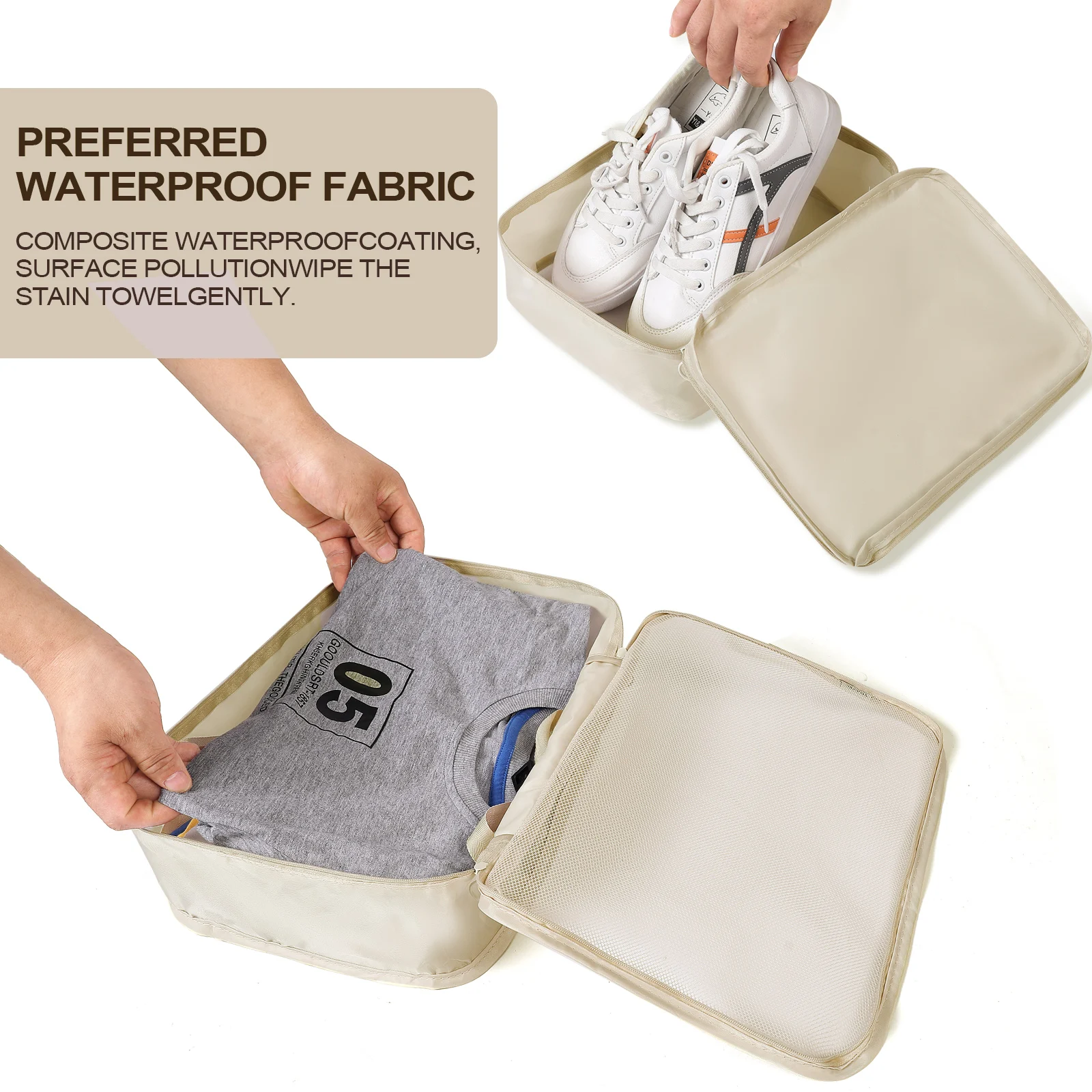 Juego de bolsas de almacenamiento de equipaje de gran capacidad, 8 piezas, Cubo de embalaje, ropa interior, cosméticos, bolsa organizadora de viaje, artículos de tocador