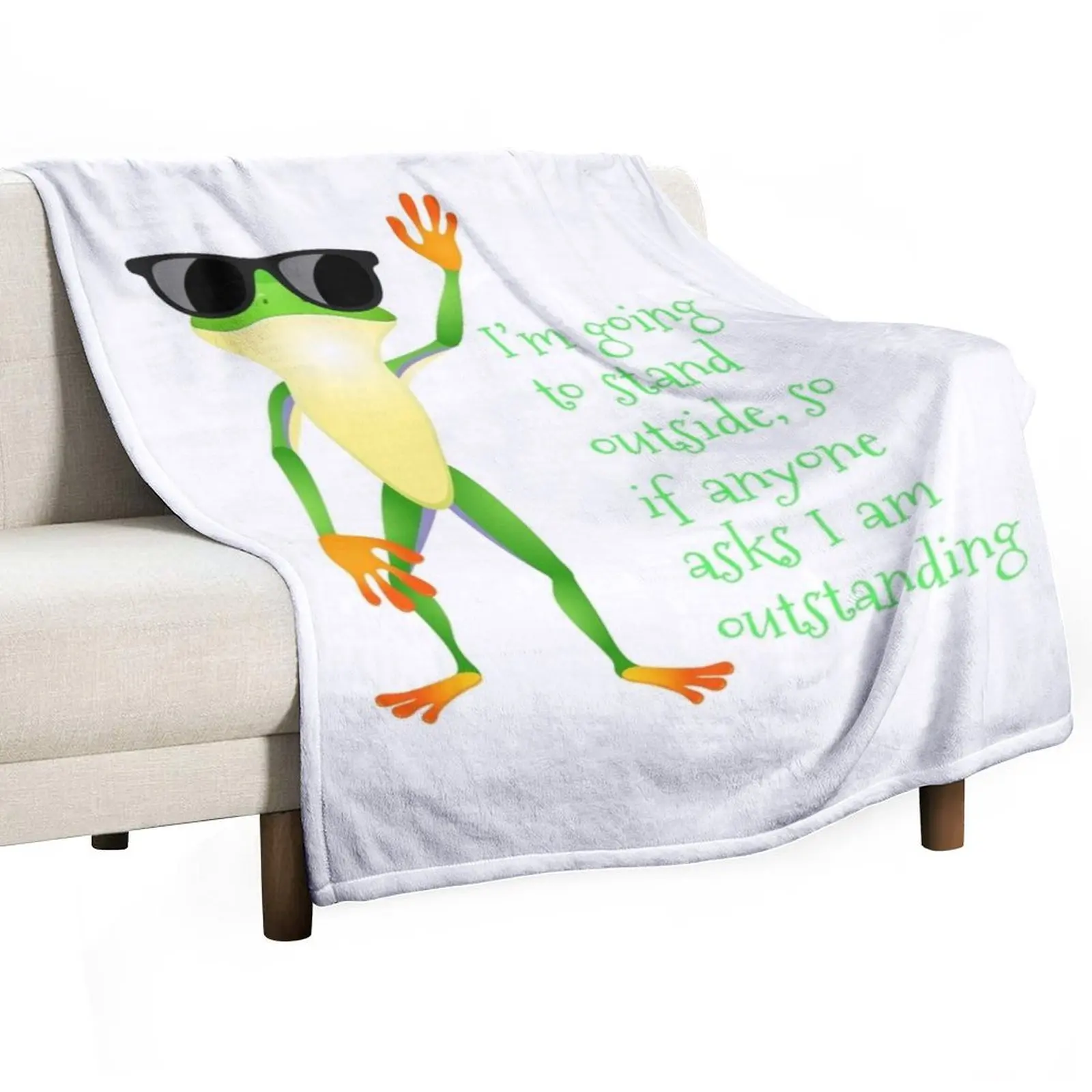 If Anyone Ask I Am Outstanding Funny Stuff Throw Blanket Furrys Decorative Sofa Blankets