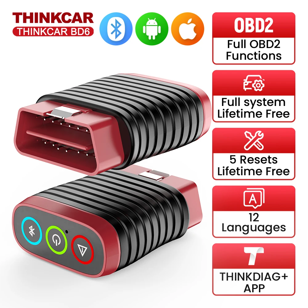 THINKCAR BD6 OBD2 Auto Diagnostic scanner tools full system code reader 5 reset Oil IMMO BLEED BARKE ETS Lifetime free update