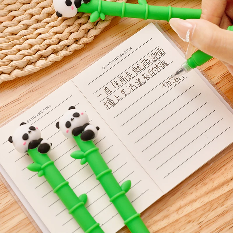 1pc Creative Quick-Drying Neutral Pens Cartoon Cute Panda Ballpoint Pen Writing Smoothly Signature Pen Office School Supplies