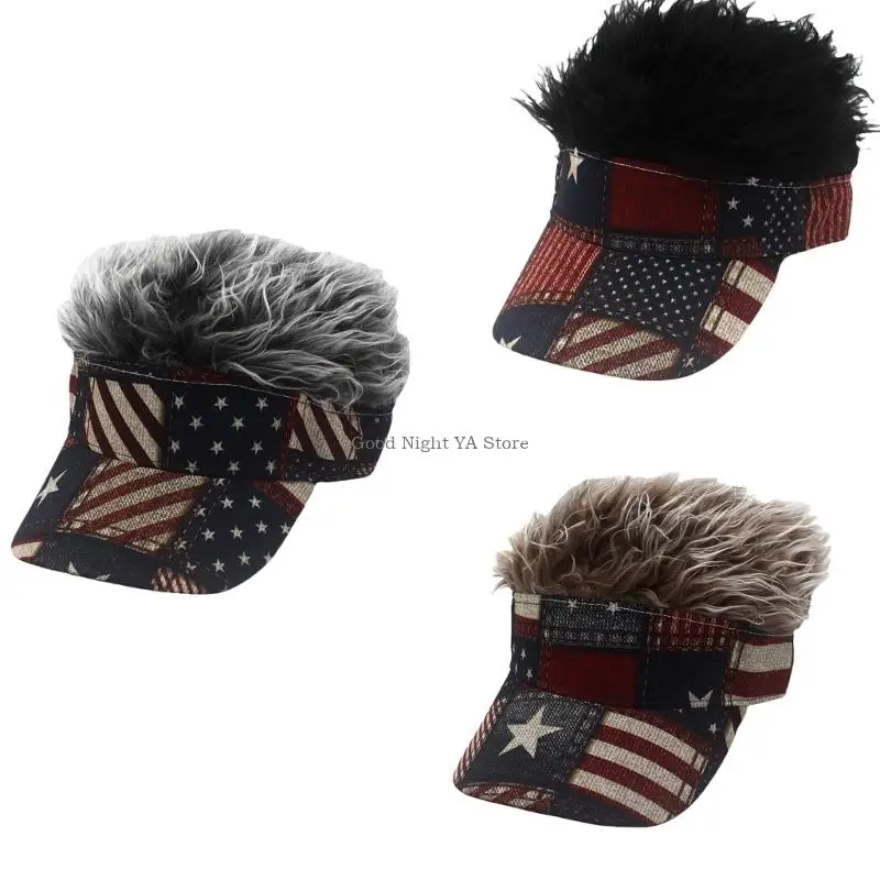 Eye Catching American Flag Hair Hat Costume Sports Fan Accessories Summer Festivals Easy Maintenance