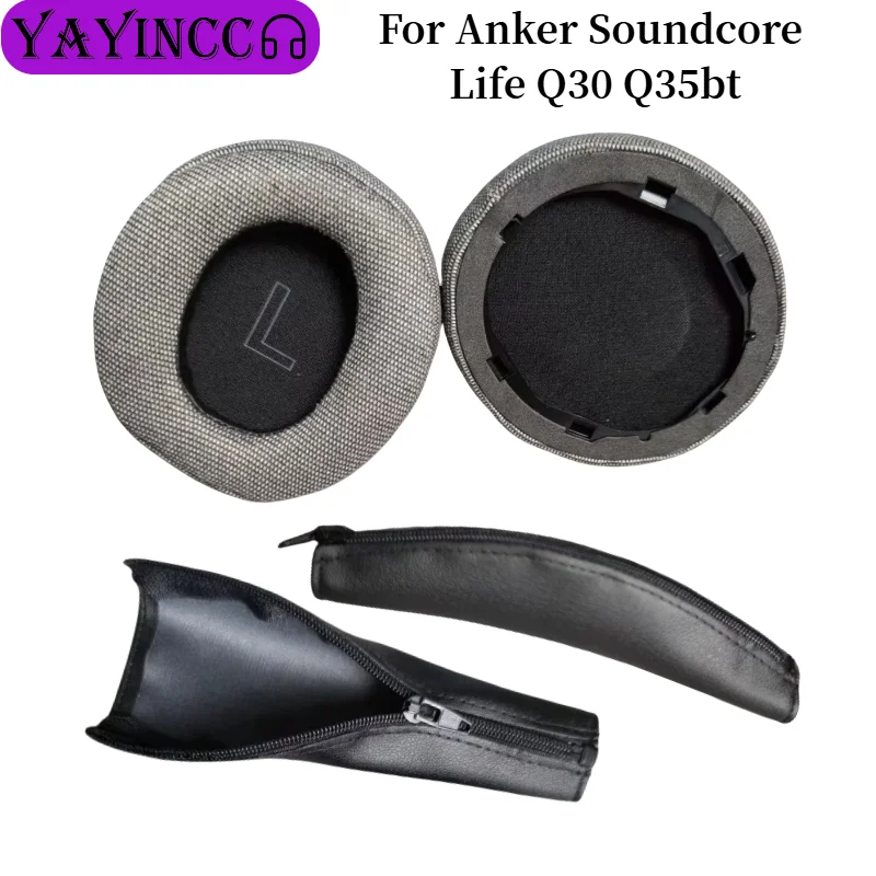 

Replacement Linen ash Earpads Memory Foam Ear Cushion Cover For Anker Soundcore Life Q30 Q35bt Gaming Headset Earmuffs Ear Pads