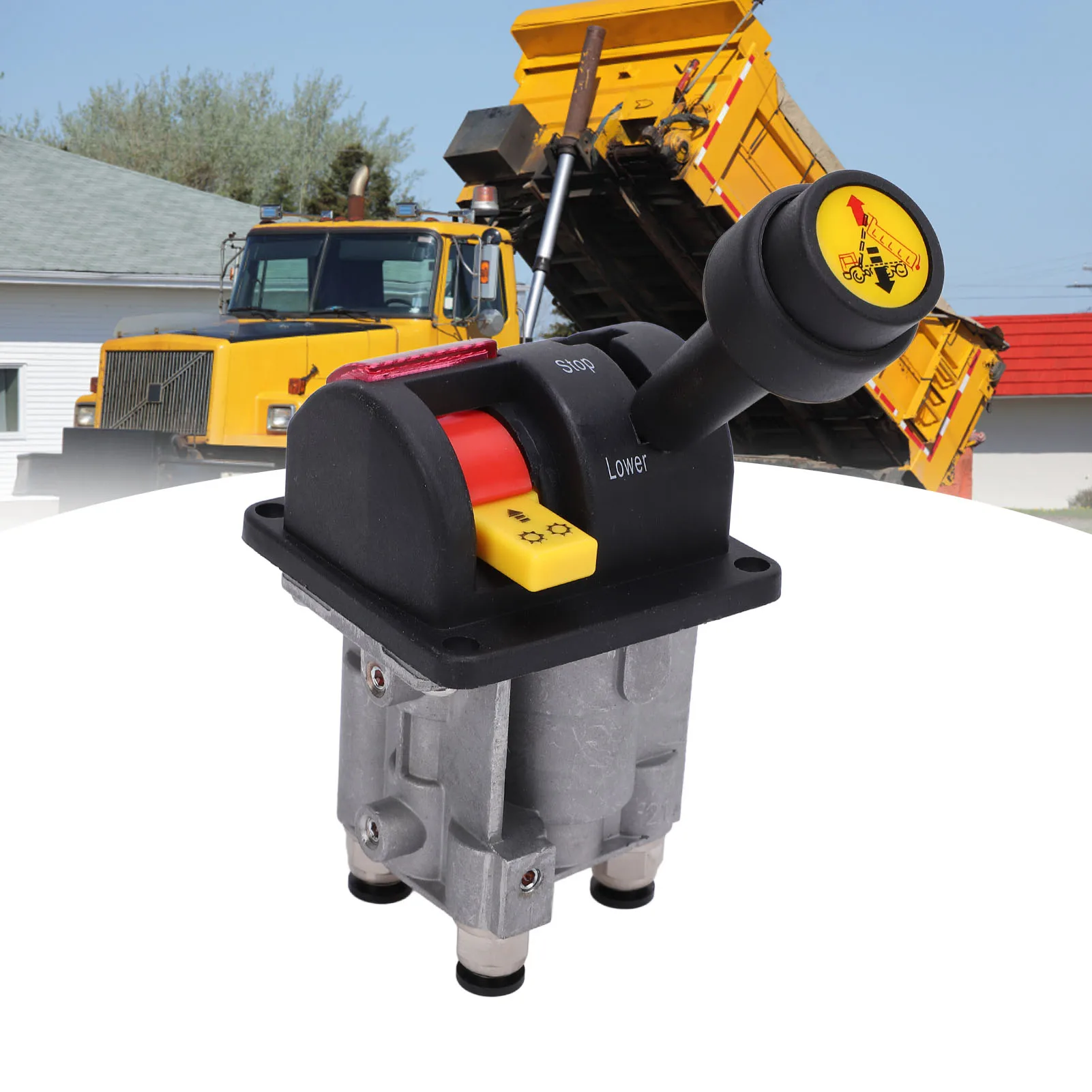 

Hydraulic Control Valve Hand Control Dump Truck Tipper Automatic Stop with 4 Connectors for Semi Trailers