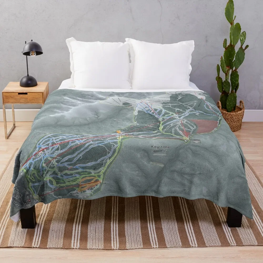 

Keystone Resort Trail Map Throw Blanket Flannel Fabric Blankets