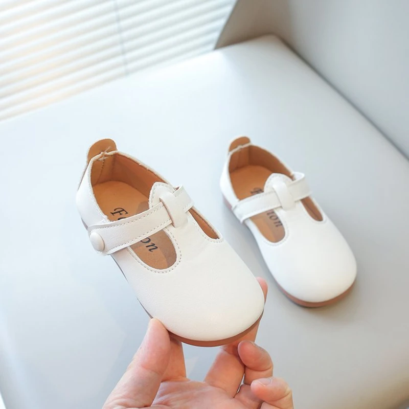 Toddlers Girls Leather Shoes Princess Sweet Simple Classic Kids Leather Flats for Medium Girl Children Dress Shoes for Wedding