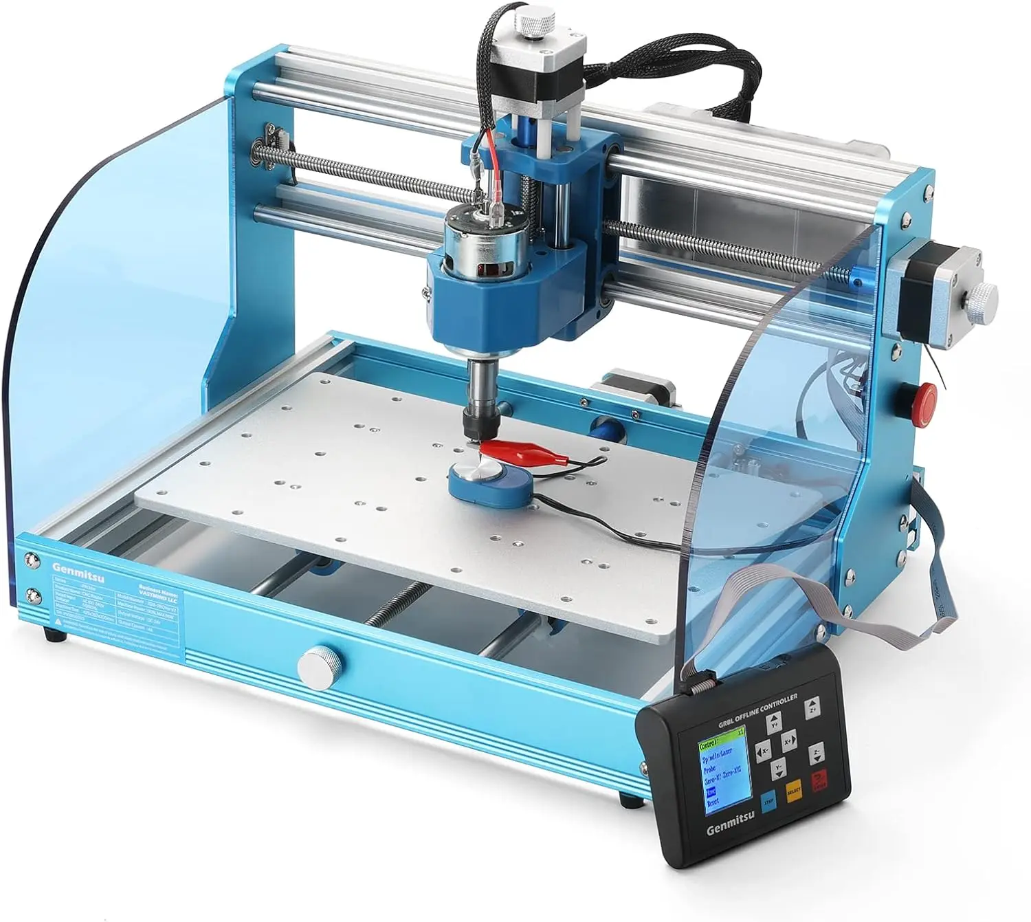 Máquina enrutadora CNC de escritorio mejorada con control fuera de línea GRBL, interruptores de límite y parada de emergencia, área de trabajo efectiva XYZ