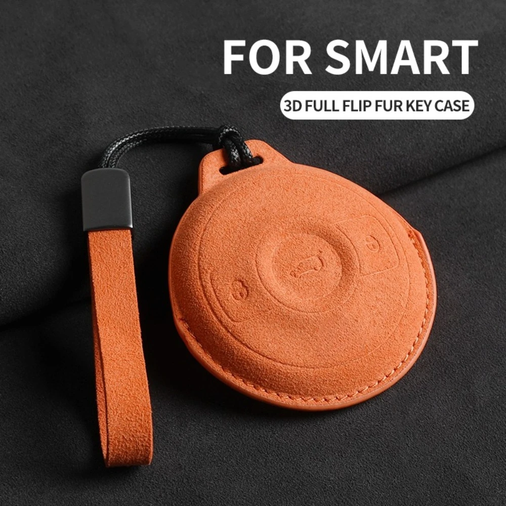 

For SMART 1 3 5 Suede Car Key Cover Anti Scratch Automobile Smart Remote Protective Shell Car Interior Accessories