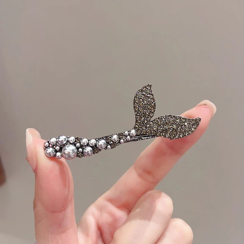 

Korean Exquisite Diamond Bow Claw Clip Small Mermaid Clip Bang Duckbill Clip Top Half Clip Hair Accessories Clip Headwear