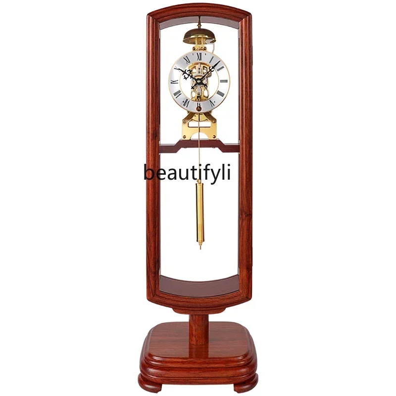 Han Shi European style desk clock living room decorative clock counter desktop desk clock hedgehog red sandalwood floor