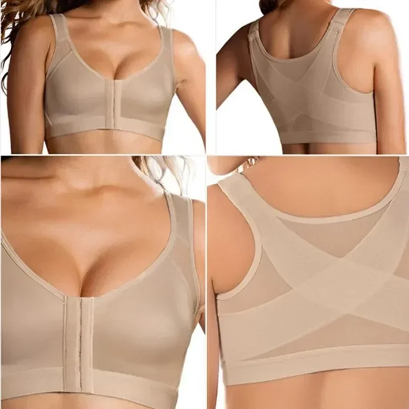 New Women Breathable Underwear Lift Up Bra Push Up Bras Shockproof Sports Support Fitness Vest Posture Corrector Cross Back Tops