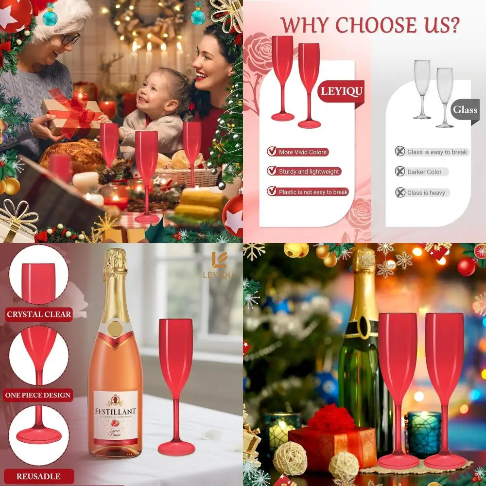 

Set of 48 Shatterproof Acrylic Champagne Flutes, Reusable Plastic Goblets for Weddings, Parties, and Special Events