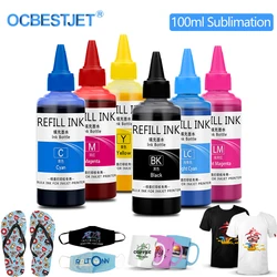 100ML Sublimation Ink For Epson L800 L805 L1300 L1800 1390 1410 R270 R290 Printer Heat Press Transfer to T-shirt Mug Mask