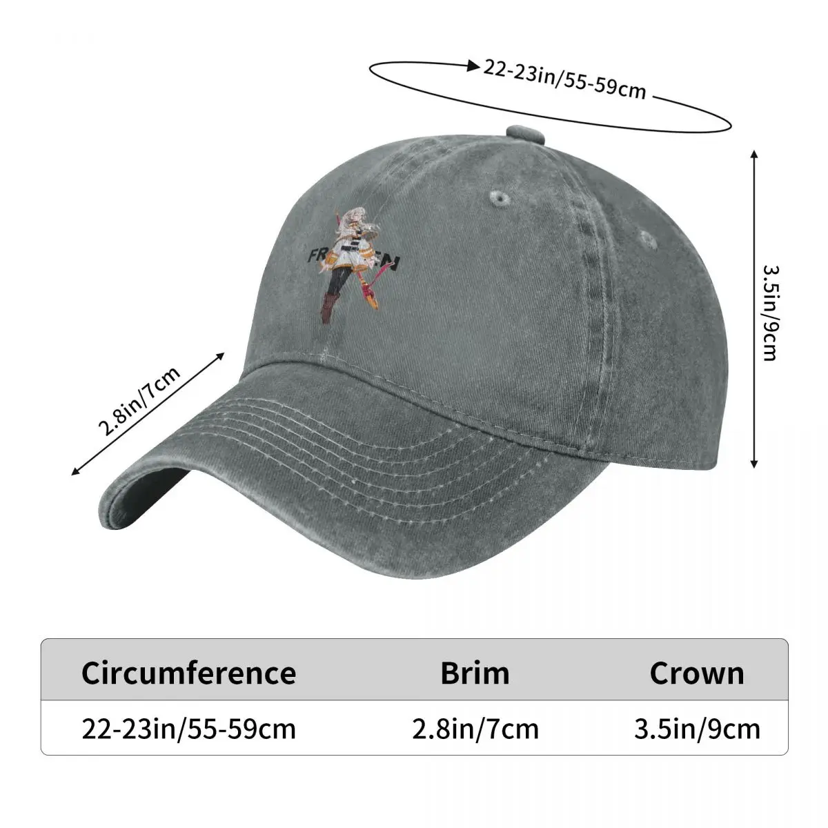 Frieren Beyond Journey's End Baseball Caps Outfit Classic Distressed Washed Dad Hat for Men Women Outdoor Running Golf