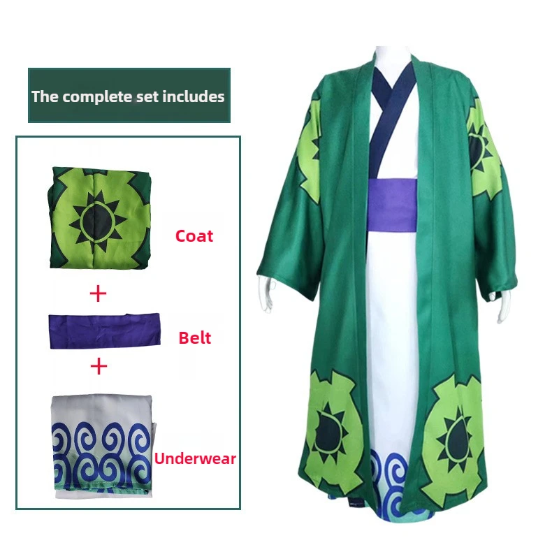 Fantasia Wano Land Roronoa Van Zoro Cosplay Kimono Anime Piraat Disfraz Kostuum Mannen Mannelijke Halloween Carnaval Party Kleding