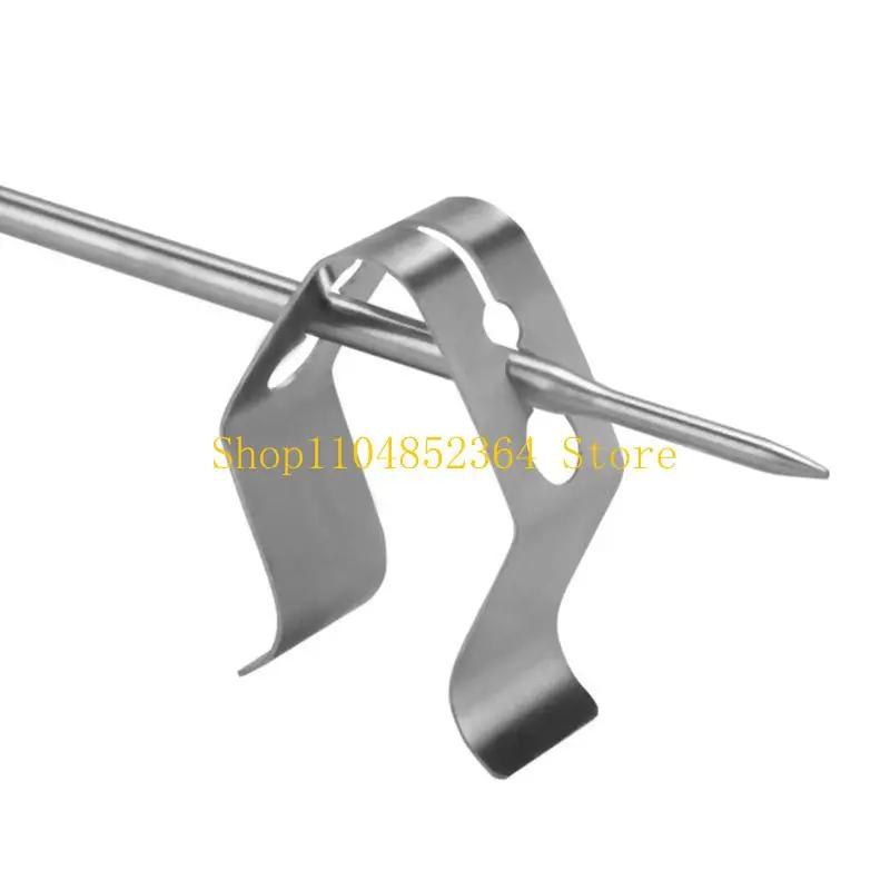 Barbecue Probe Clip 3-Hole Barbecue Thermometer Probe Fixing Clip Holder Kitchen BBQ Oven Grill Accessory Stainless