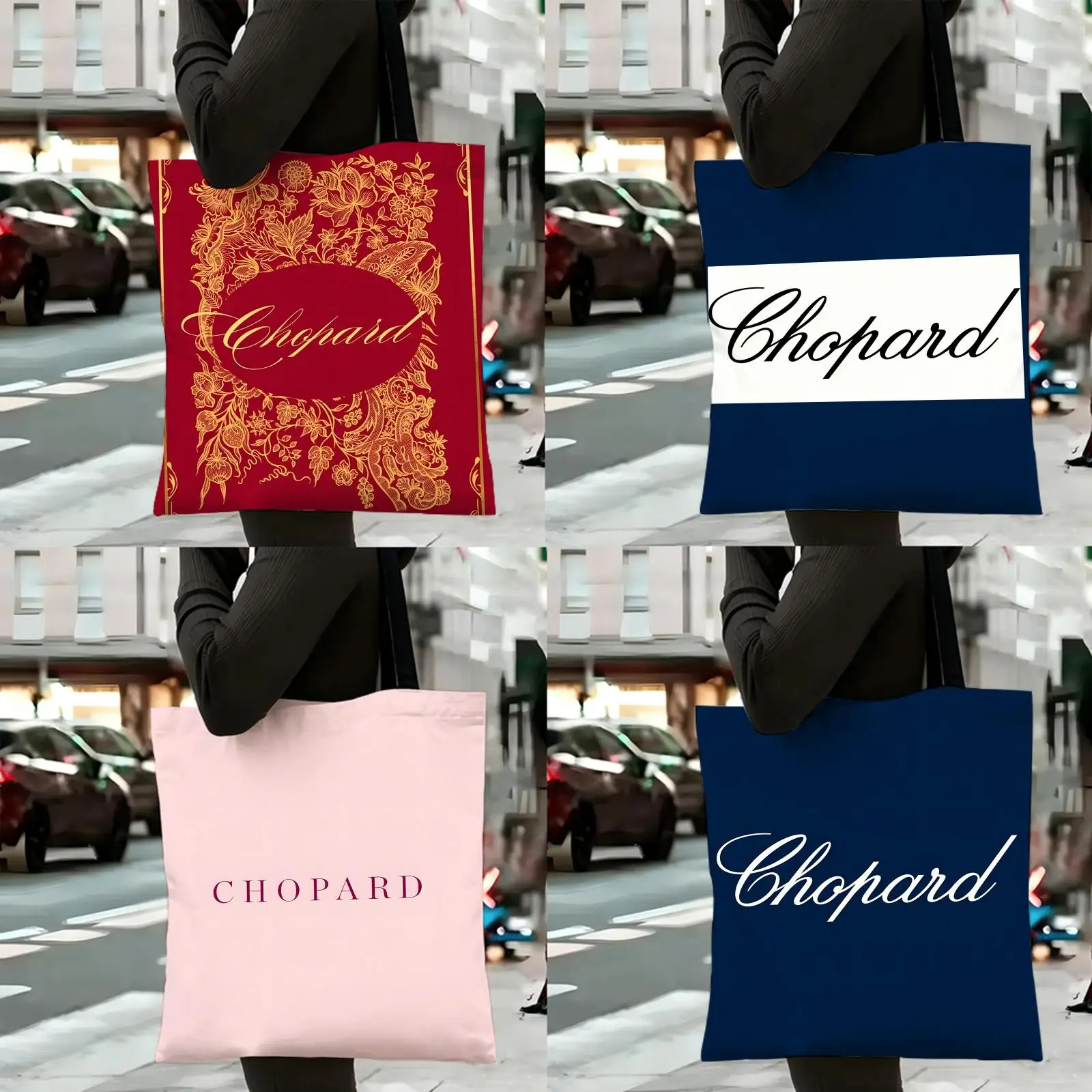 Bolsas de almacenamiento de moda C-Chopard, bolso de lona, ​​bolsa de hombro reutilizable, ecológica, ideal para yoga, oficina, viajes