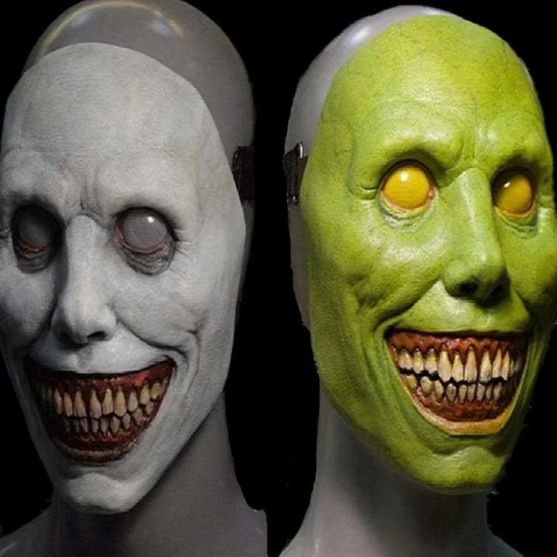 

Halloween Mask Smiling Exorcist Mask Halloween Horror Props Cosplay Exorcist Mask White-Eyed Devil Mask Children'S Toys