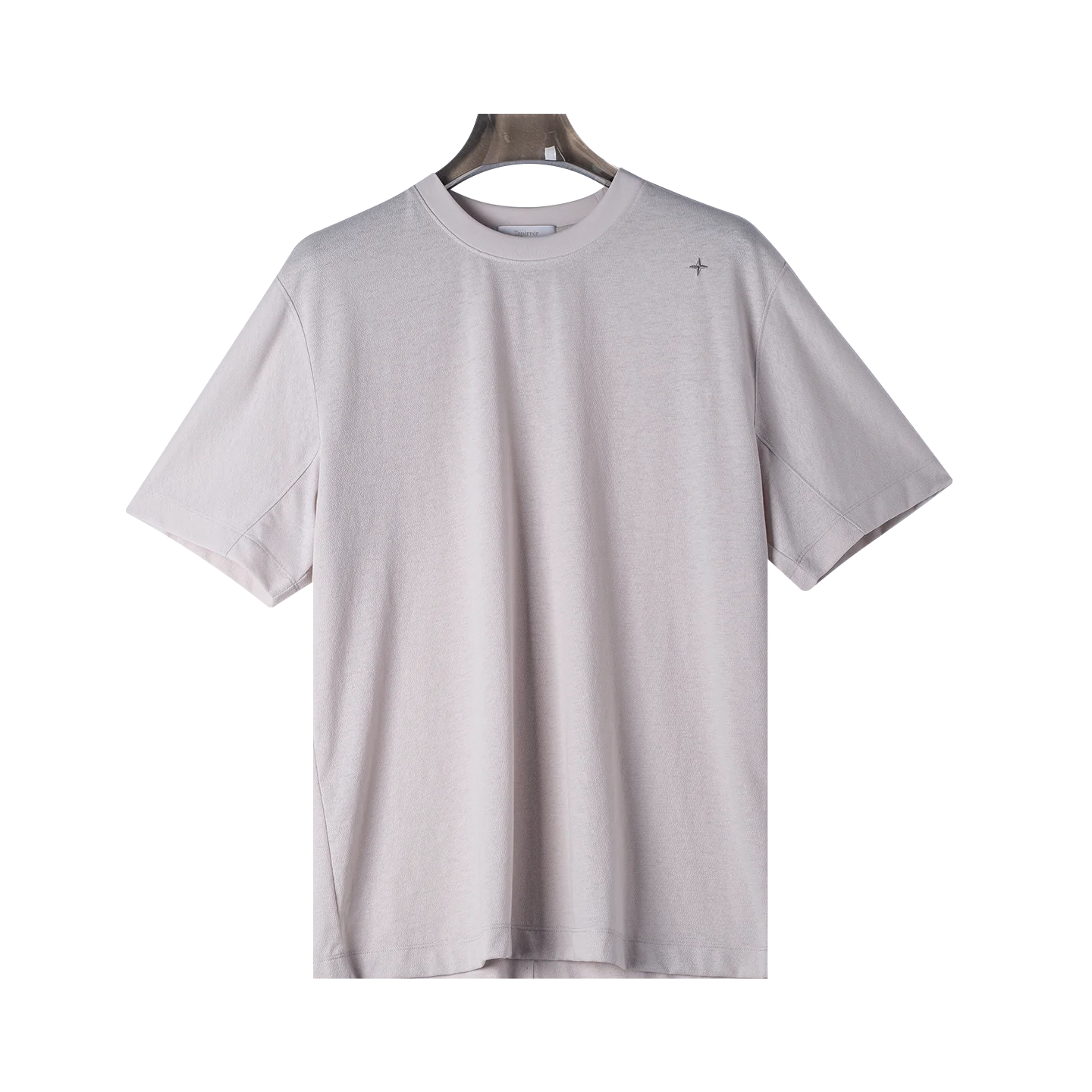 Tapirrer Linen Blend Star-Label T-Shirt Men's Old Money Style Business Commuter Breathable Solid Color Short-Sleeve Top