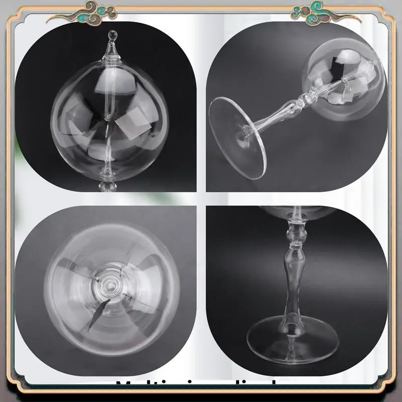 Durable 20.5Cm Glass Windmill Solar Powered Crookes Radiometer Light Mill/Educational Teaching Study Tool/Office Home Decoration