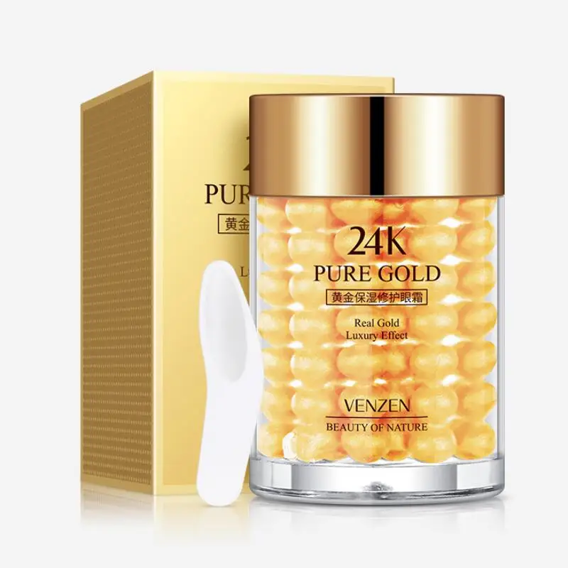 VENZEN 24K Gold Eye Cream Moisturizing Anti Puffiness Anti Wrinkle Remove Dark Circle Anti-Aging Eye Care 2