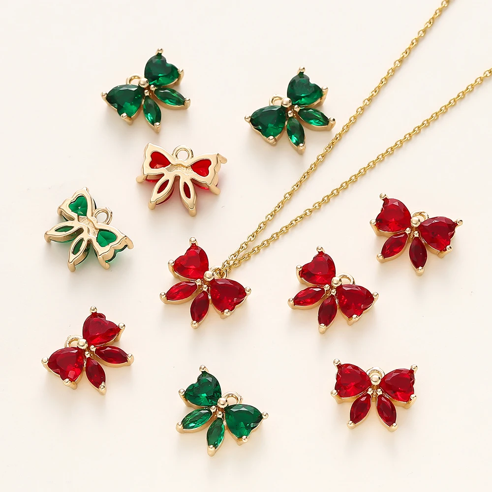 4/6Pcs/Lot 10*12mm 18K Gold Color Brass Butterfly Charms Pendants for Necklace Earrings Jewelry Making Supplies Accessories