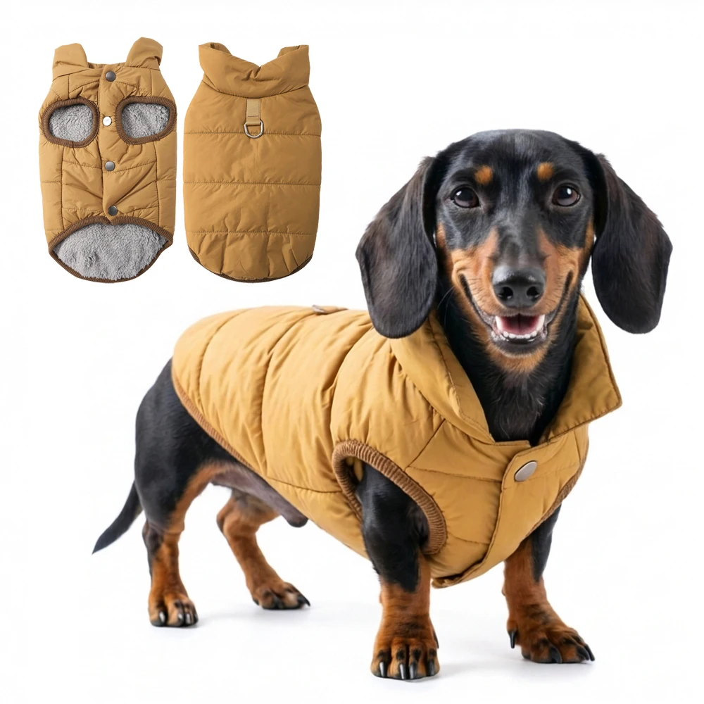 Winddichte Hundejacke für kleine und mittelgroße Hunde, Herbst und Winter, warm, mit D-Ring, Welpenkleidung, Chihuahua, Schnauzer, Haustier-Fleece-Kostüm