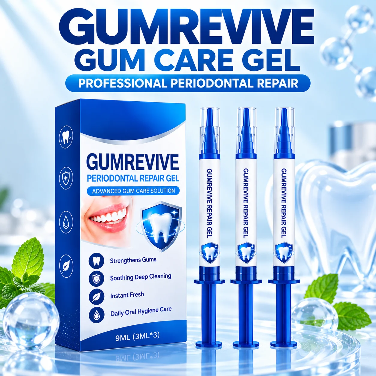 Gumrevive Gum Care Gel Professional Periodontal Care Soothing Gum Comfort Deep Cleaning Fresh Breath Daily Oral Hygiene Care