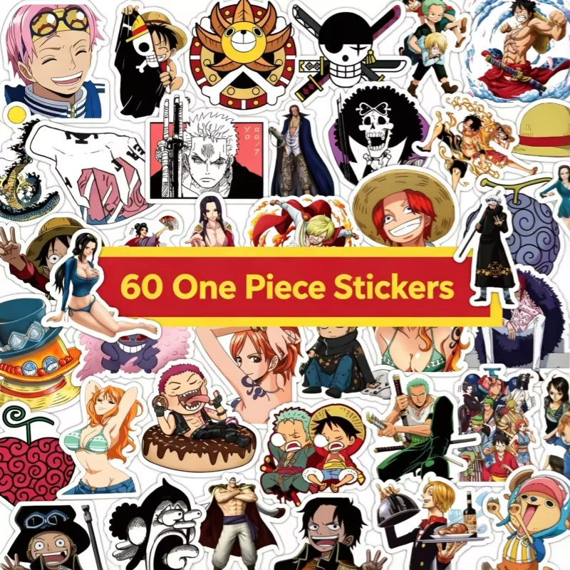 Mixed Anime Stickers One Piece Demon Slayer Waterproof PVC Decals For Water Bottle Luggage Laptop Phone Decor Sticker Pack Gift