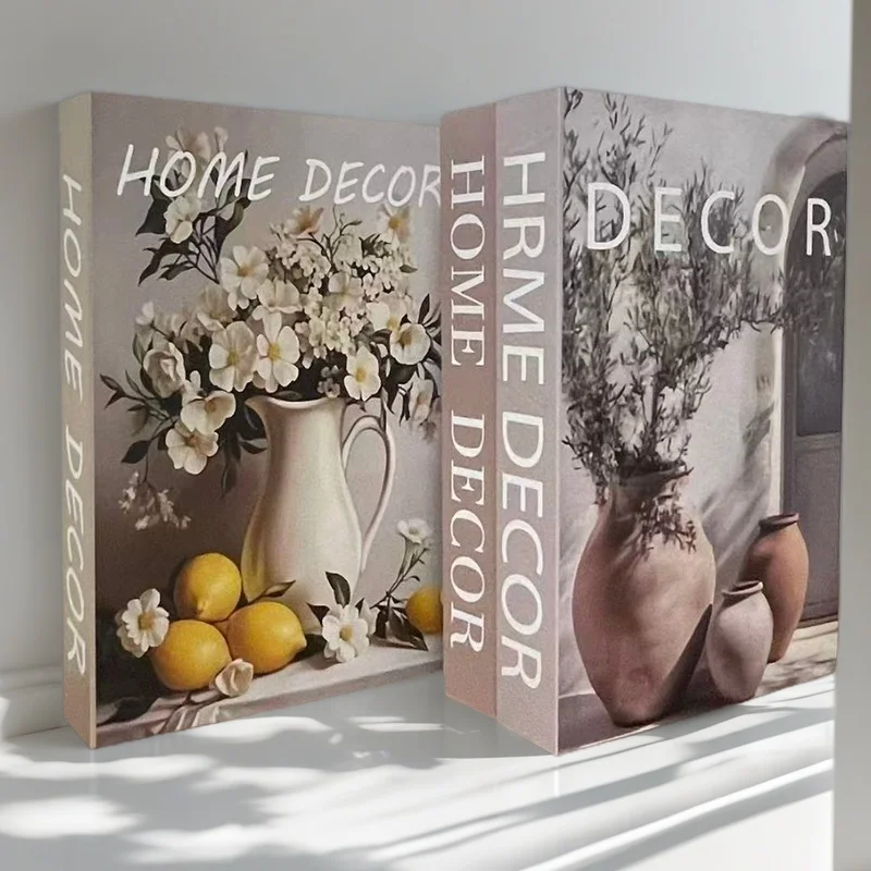 

Open Luxury Fake Book Storage Box Nordic Decorative Books Minimalist Design Coffee Table Bedroom Ornaments Interior Decoration