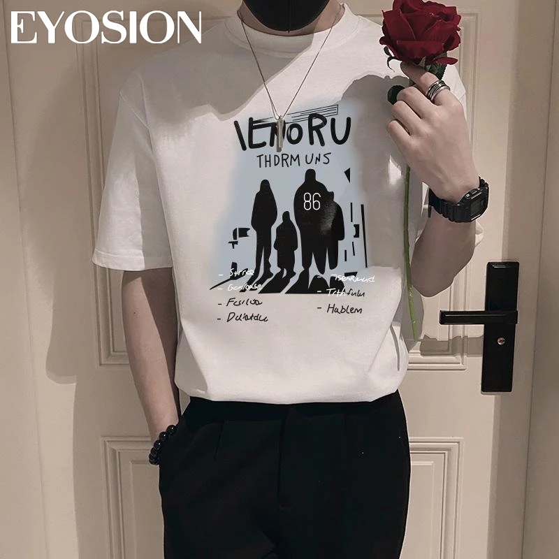 Men\'s T-shirt Vintage Short Sleeve Shirt Graphic T Shirt Summer Hip Hop Streetwear Harajuku Clothes Loose Tee Plus Size 5XL