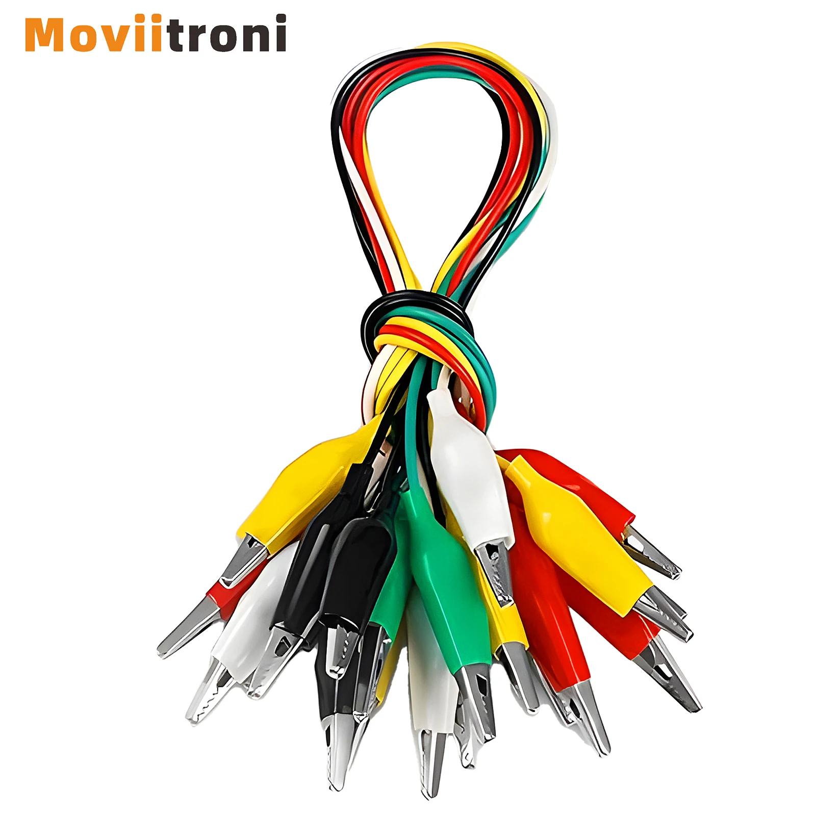 10pcs Alligator Clips Electrical Test Cable Wires Double-Ended Crocodile Clips Test Leads